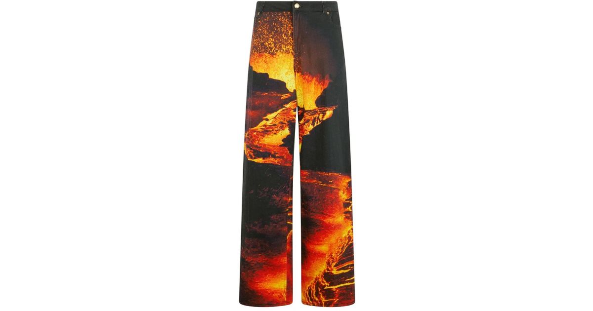 Roberto Cavalli LavaPrint Jeans in Orange