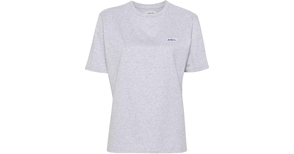 Autry Logo-patch Cotton T-shirt in White