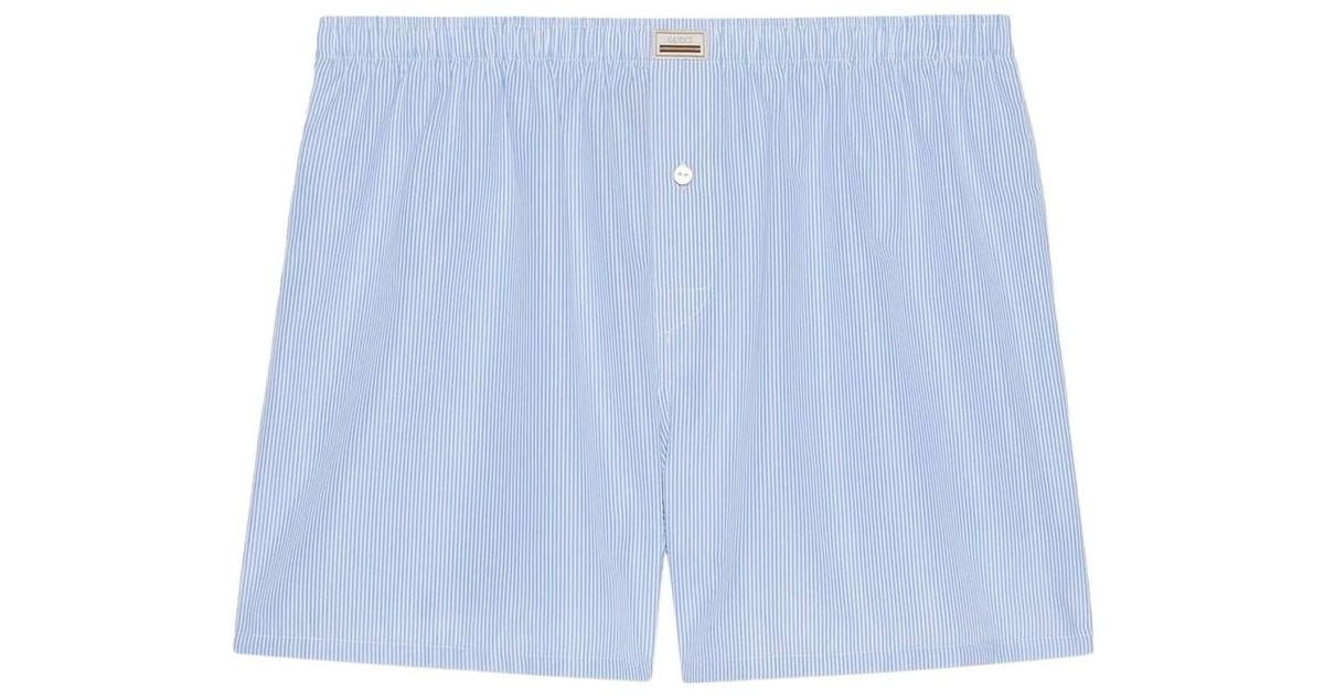 Gucci Logo-patch Boxers in Blue for Men | Lyst