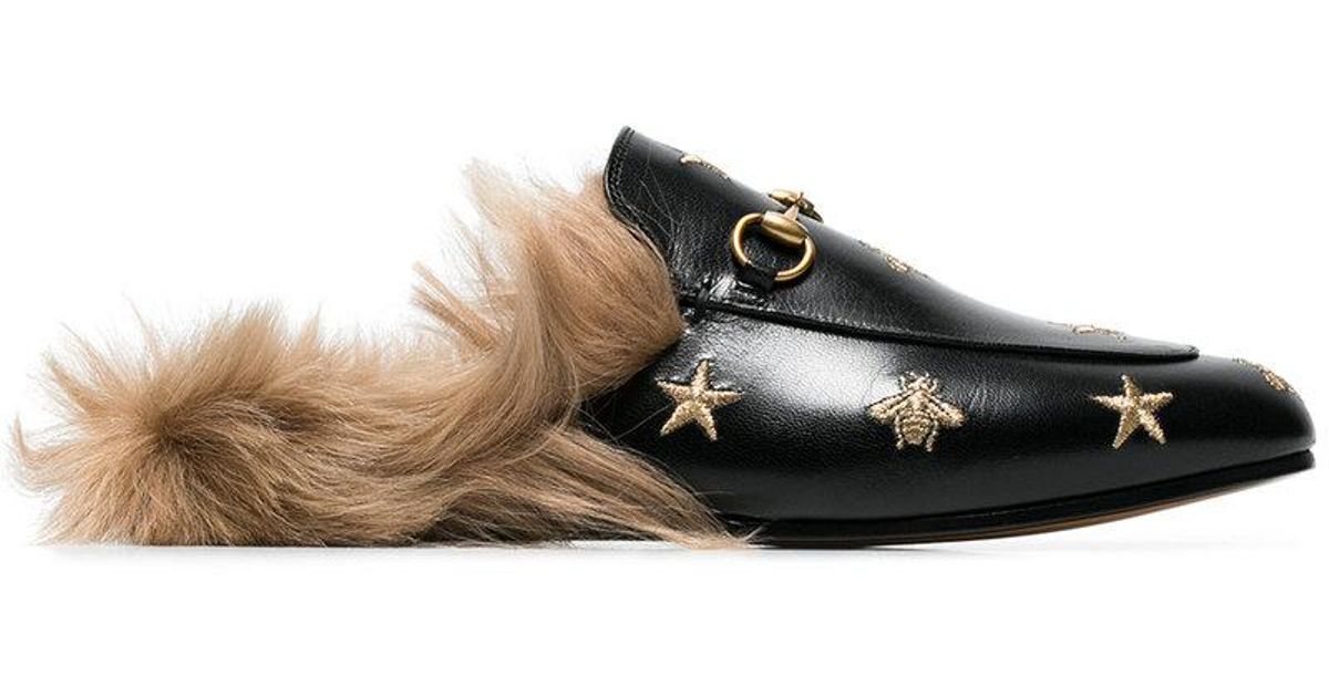 gucci fur lined loafers