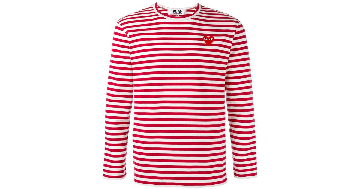 comme des garcons red striped long sleeve