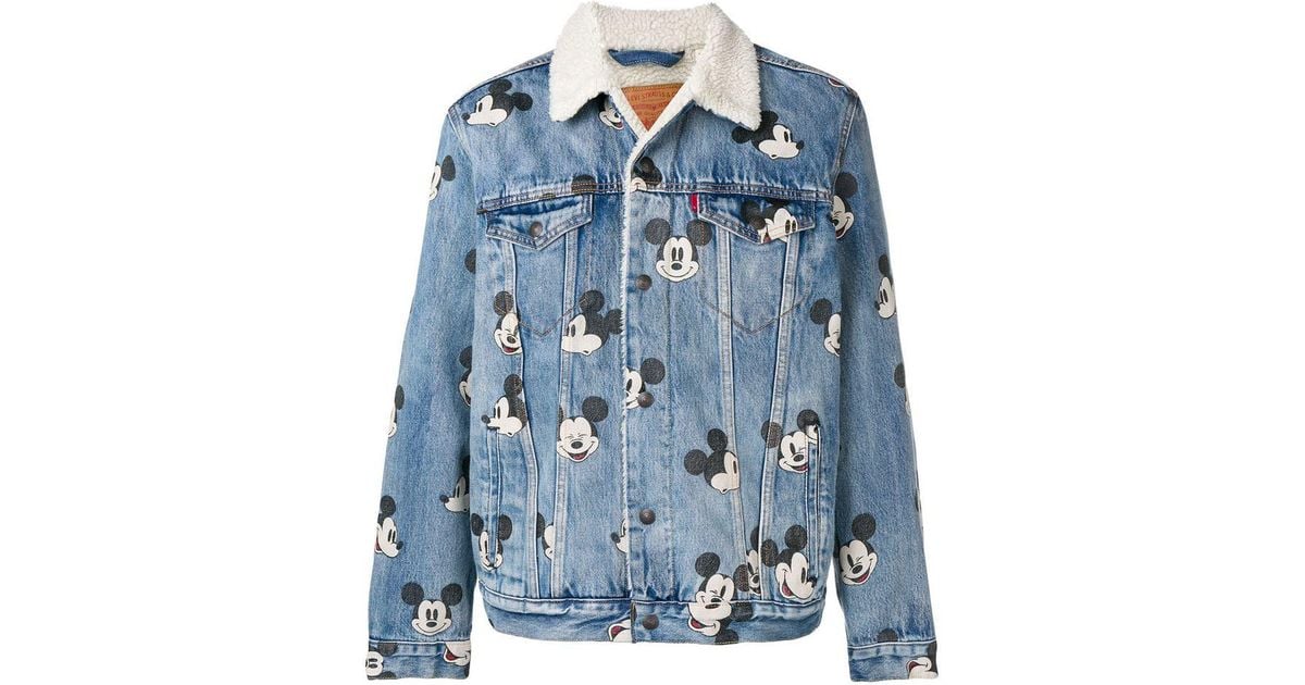 Levi s Mickey Mouse Allover Print Denim Jacket in Blue for Men Lyst