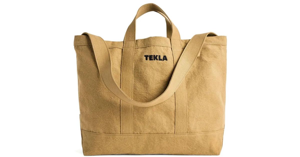 Tekla Sac De Plage À Logo in Natural | Lyst