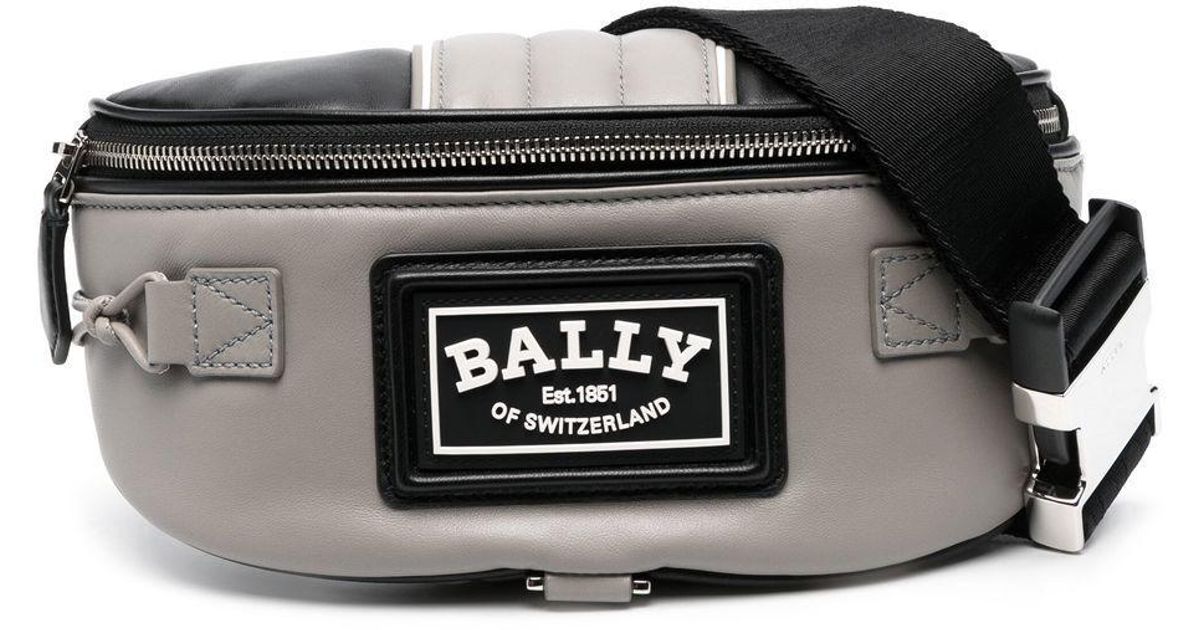 Bally Leather Anakin Logopatch Belt Bag in Grey (Black) for Men Lyst