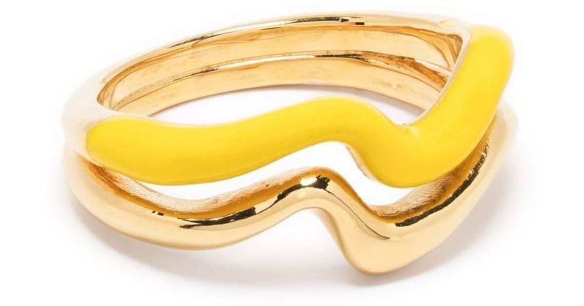 Missoma squiggle Double Ring in Yellow | Lyst Canada