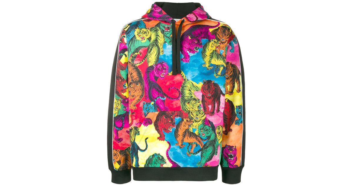 Valentino Valentino Garavani Tiger Printed Hoodie in Pink for Men | Lyst