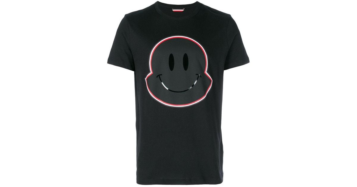 Moncler Smiley Face T-shirt in Black 