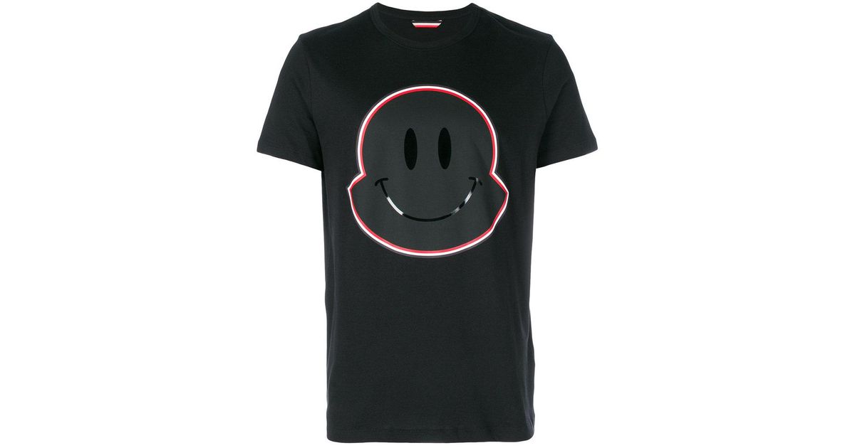 Moncler Smiley Face T-shirt in Black for Men | Lyst UK
