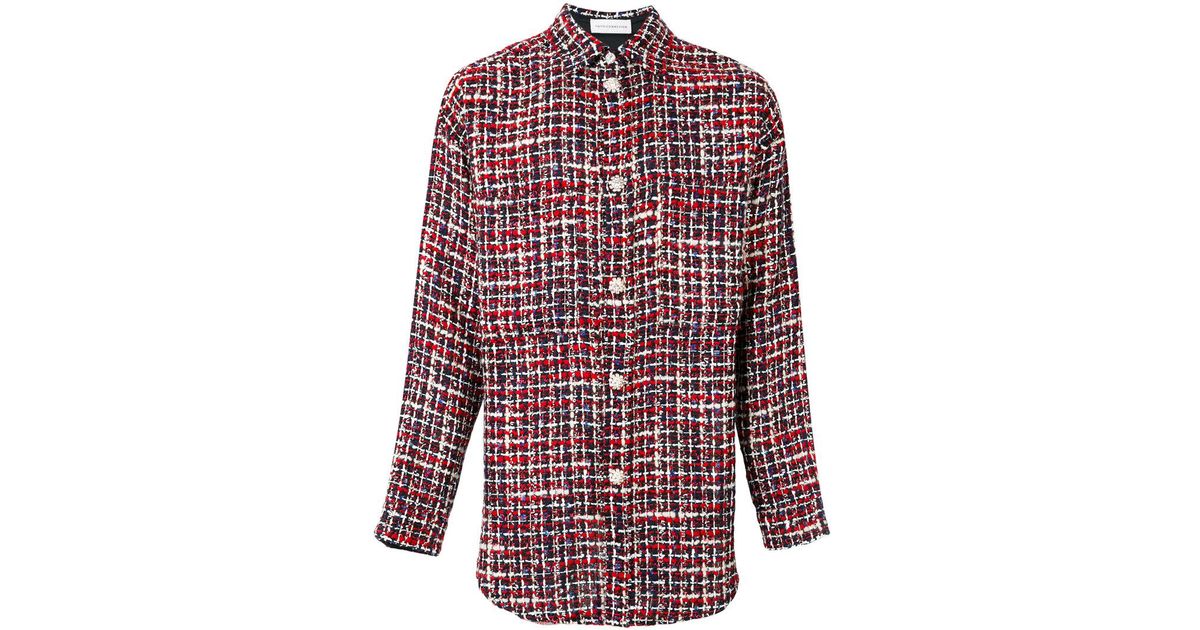Faith Connexion Tweed Shirt Jacket in Red for Men - Lyst