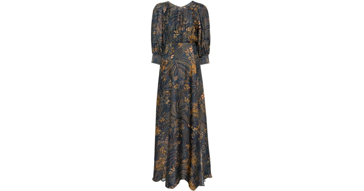farm rio dotted forest maxi dress FARM Rio Dotted Forest Maxi Dress in Gray