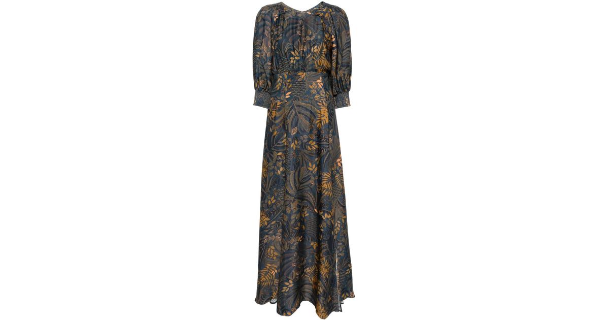 FARM Rio Dotted Forest Maxi Dress in Gray | Lyst