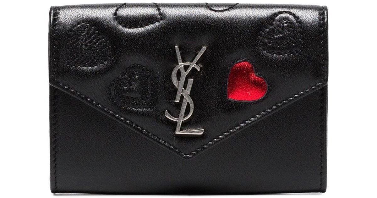 Monogramme leather card wallet Saint Laurent Black in Leather - 31926256