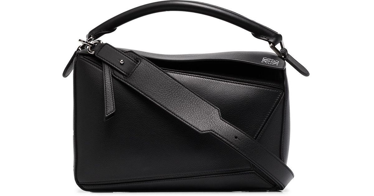 Loewe Leather Medium Puzzle Shoulder Bag in Black - Lyst