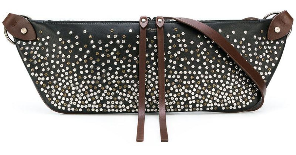 Saint Lau Black Elongated Studded Waist Bag Saint Lau Black Elongated Studded Waist Bag
