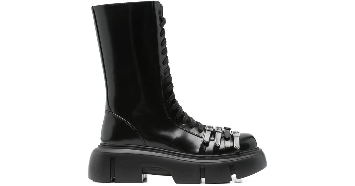 Simone Rocha Tracker Lace-Up Platform Boots in Black | Lyst