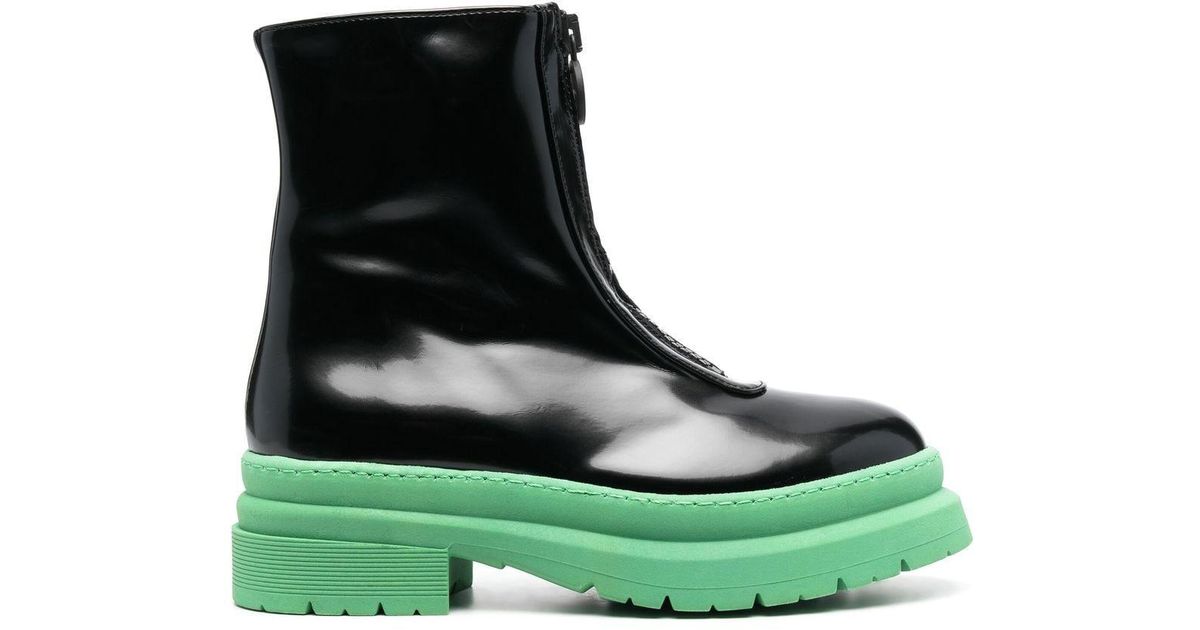 Chiara Ferragni Chunky Zip-up 60mm Boots in Black (Green) | Lyst