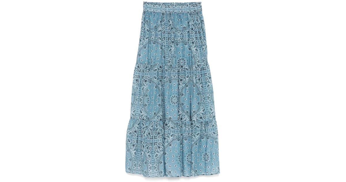 スカート MC2 Saint Barth CHEYENNE - Long skirt in cotton and silk. Cheyenne - Long Skirt In Cotton And Silk. MC2 Saint Barth