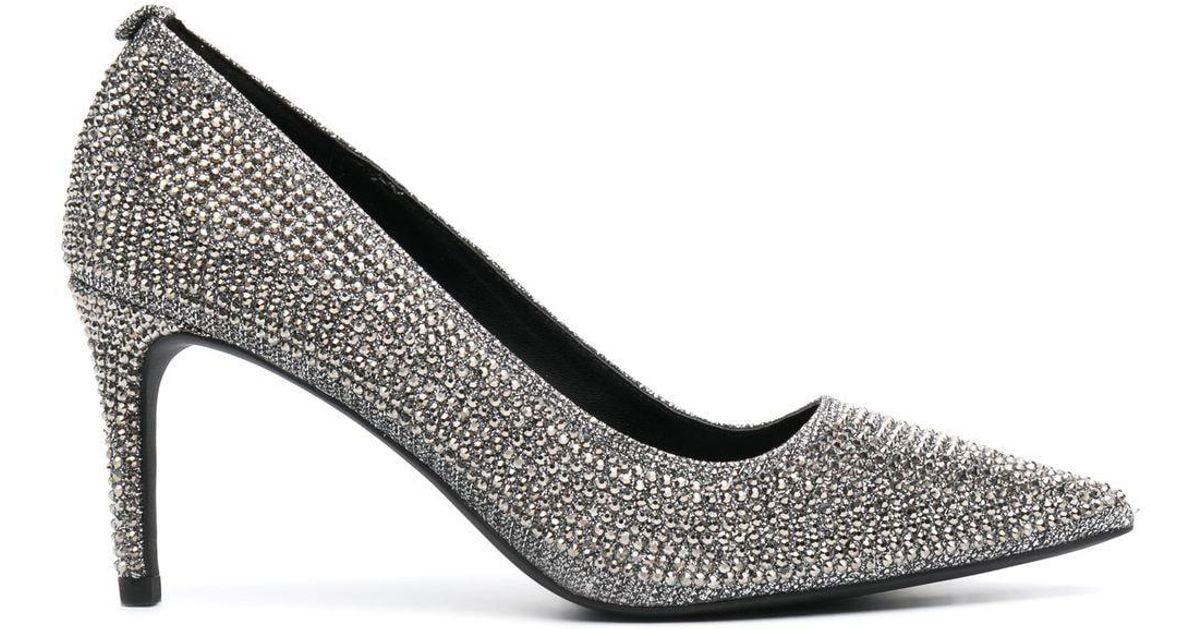 Michael Michael Kors Alina Flex Crystal Embellished Pumps In Grey