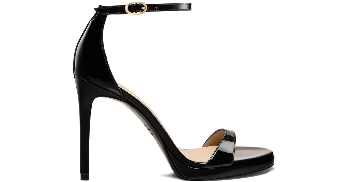 Stuart Foot Stuart Weitzman Platform Ankle-Strap Sandals in Black | Lyst