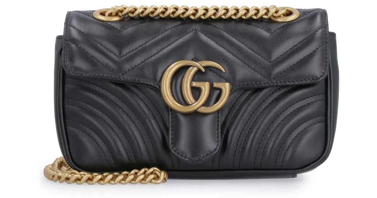 Gucci Gg Marmont Matelassé Mini Bag in Black | Lyst