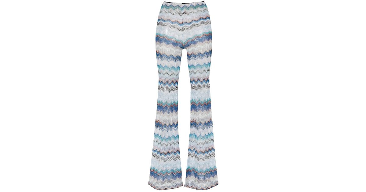MISSONI ラメニットパンツ MISSONI ラメニットパンツ Missoni Shimmer Stripe Metallic