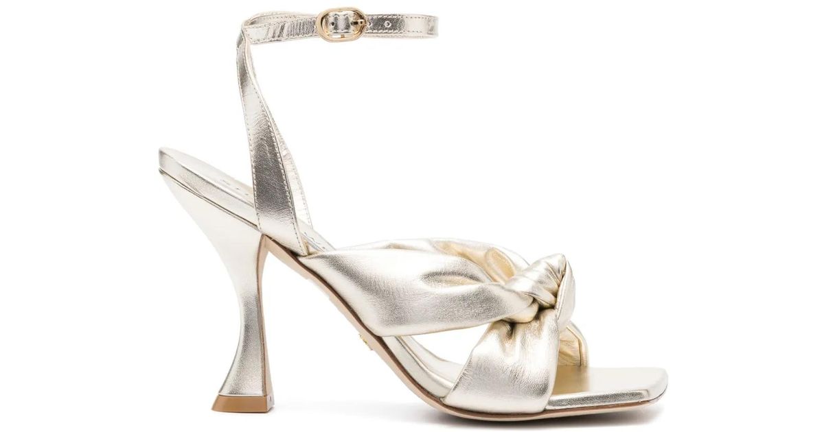Stuart Foot Stuart Weitzman Playa Ankle-Strap 100Mm Knot Sandals in White | Lyst