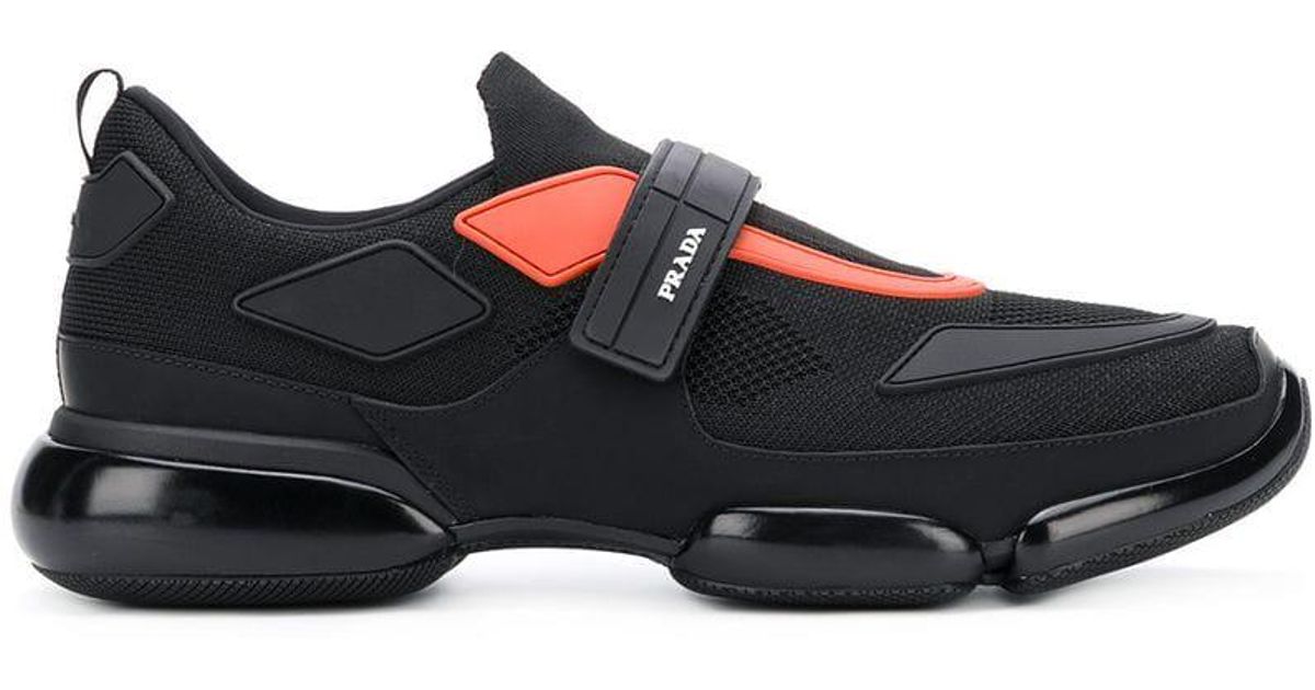 black and orange prada sneakers