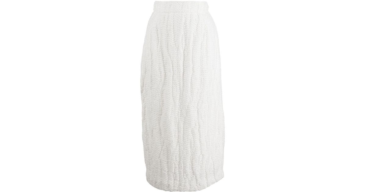 Khaite Mya Textured Skirt in White | Lyst