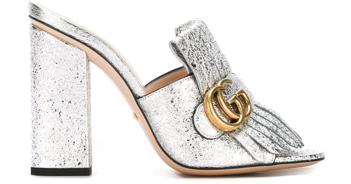 Gucci Marmont Mules in Metallic | Lyst Australia