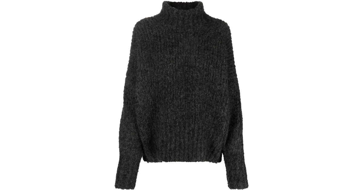 Totême Roll-neck Chunky-knit Jumper in Grey (Black) | Lyst