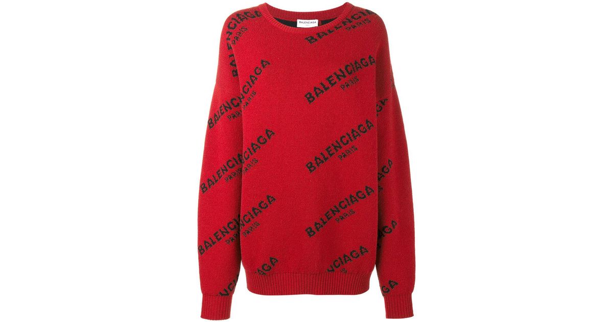 balenciaga paris red sweater