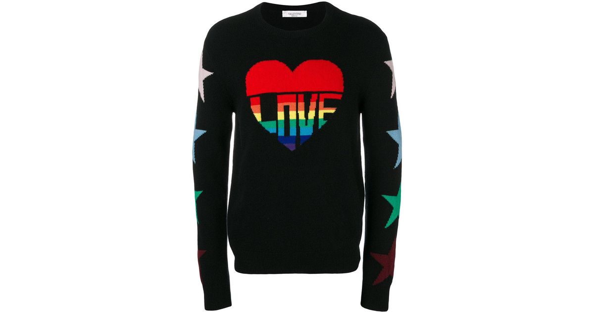 Valentino Love Intarsia Sweater in 