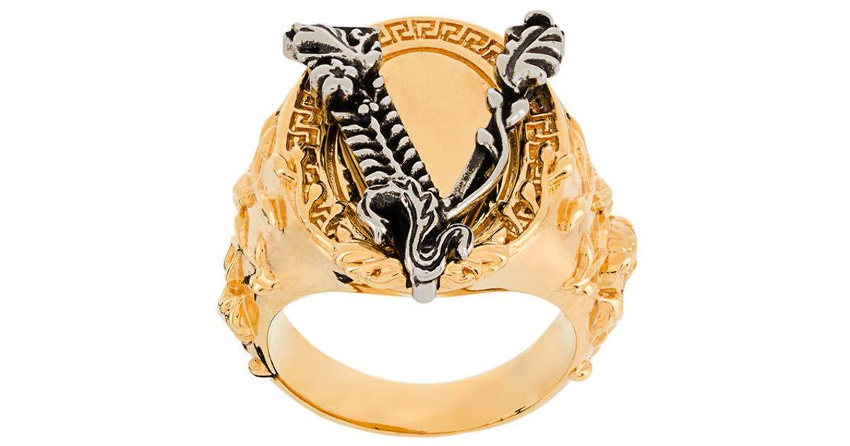 Versace V-barocco Ring for Men | Lyst