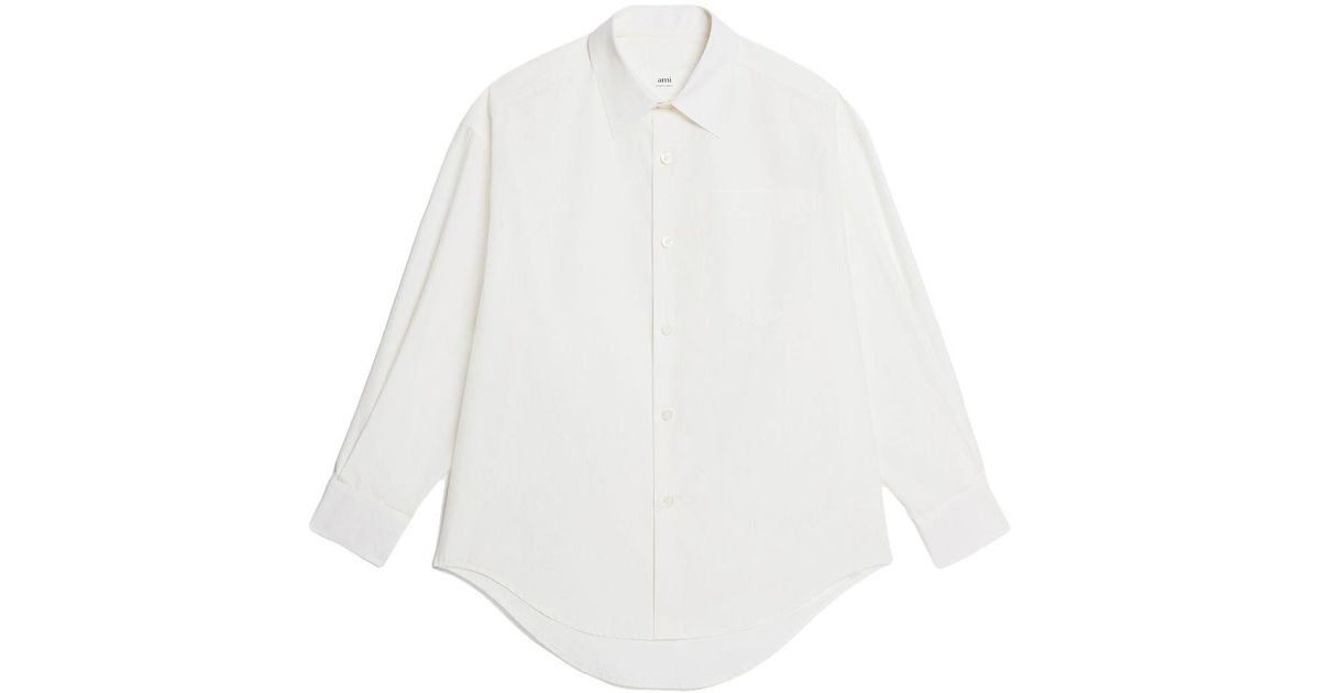 Ami Paris Classic Button-up Shirt in White | Lyst