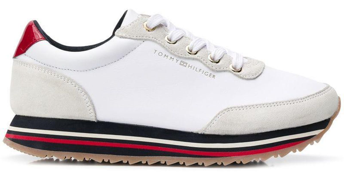 tommy hilfiger platform sneakers white