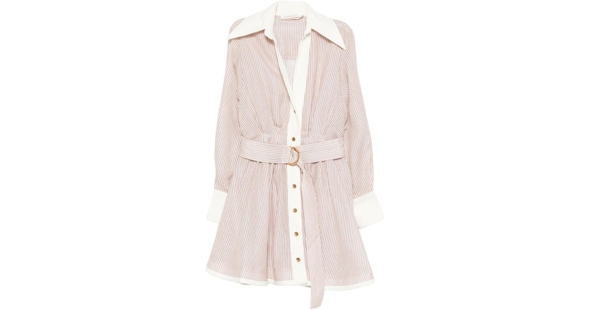 zimmermann tuck mini shirt dress Dot Tuck Silk Scarf Mini Shirt Dress
