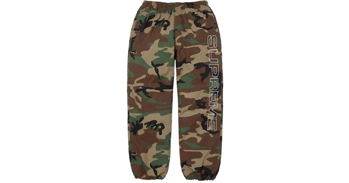 Supreme Spellout Camouflage Ripstop Track Pants in Green for Men