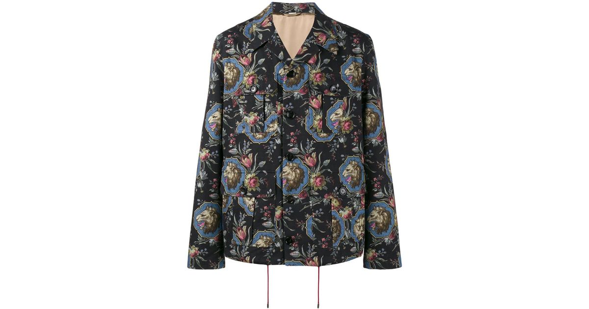 gucci lion print jacket