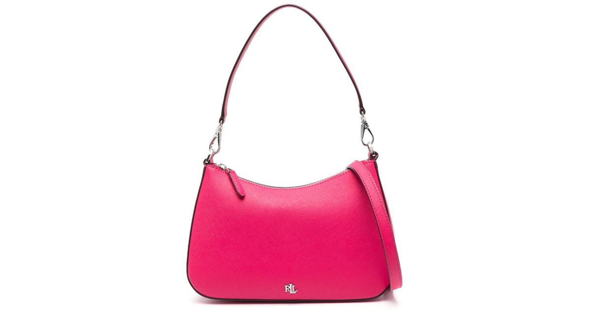 Polo Ralph Lauren Danni Leather Shoulder Bag in Pink Lyst UK