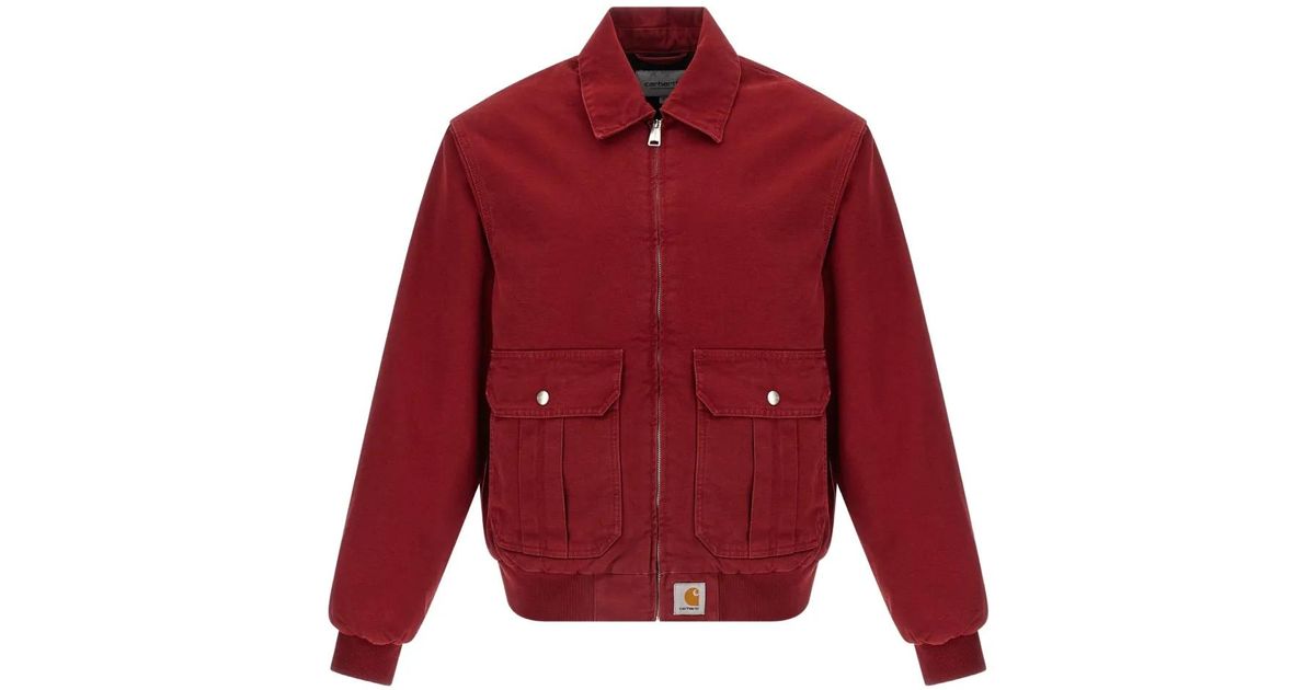 Carhartt 'Stanton' Jacket in Red for Men | Lyst