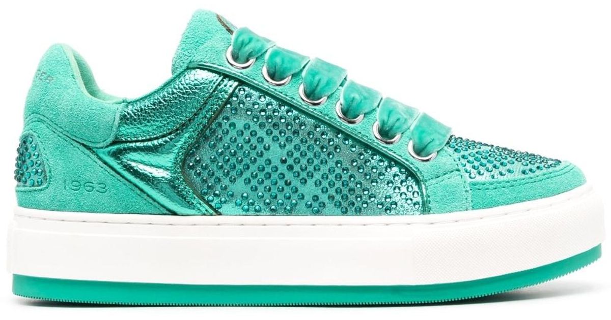 Kurt Geiger Crystalembellished Sneakers in Green Lyst