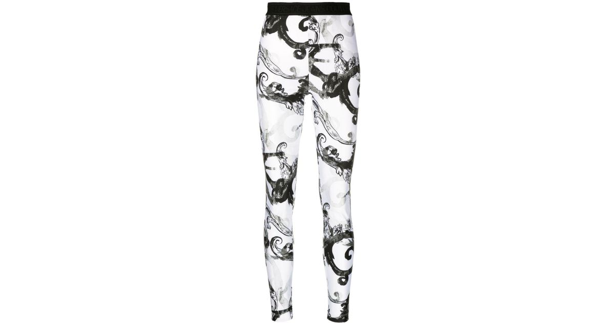 Versace Jeans Couture logo-print baroque-pattern Leggings - Farfetch