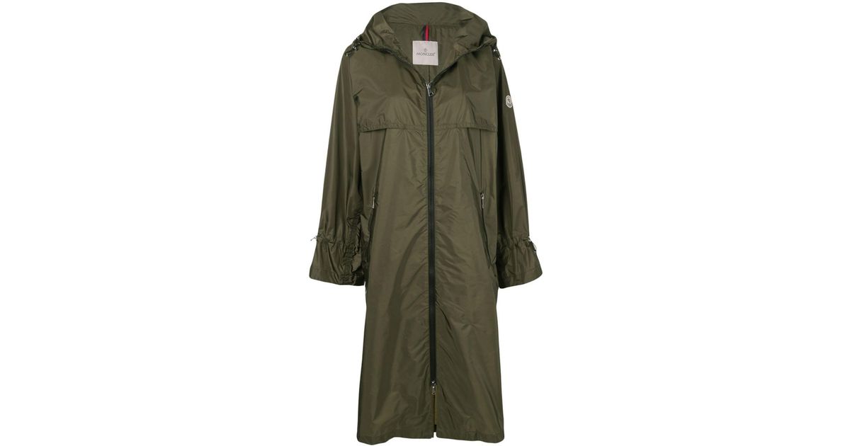 Moncler Satin-shell Raincoat in Green | Lyst Canada