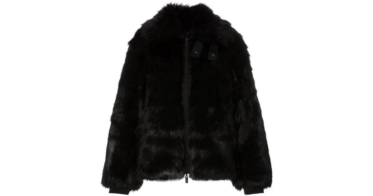 Nike X Ambush Reversible Faux Fur Bomber Jacket in Black | Lyst