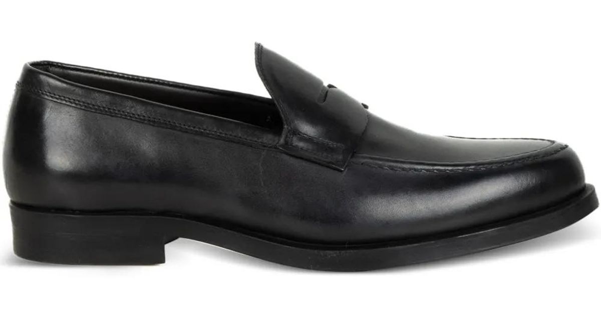 Triver Flight Leather Loafers in Black for Men | Lyst