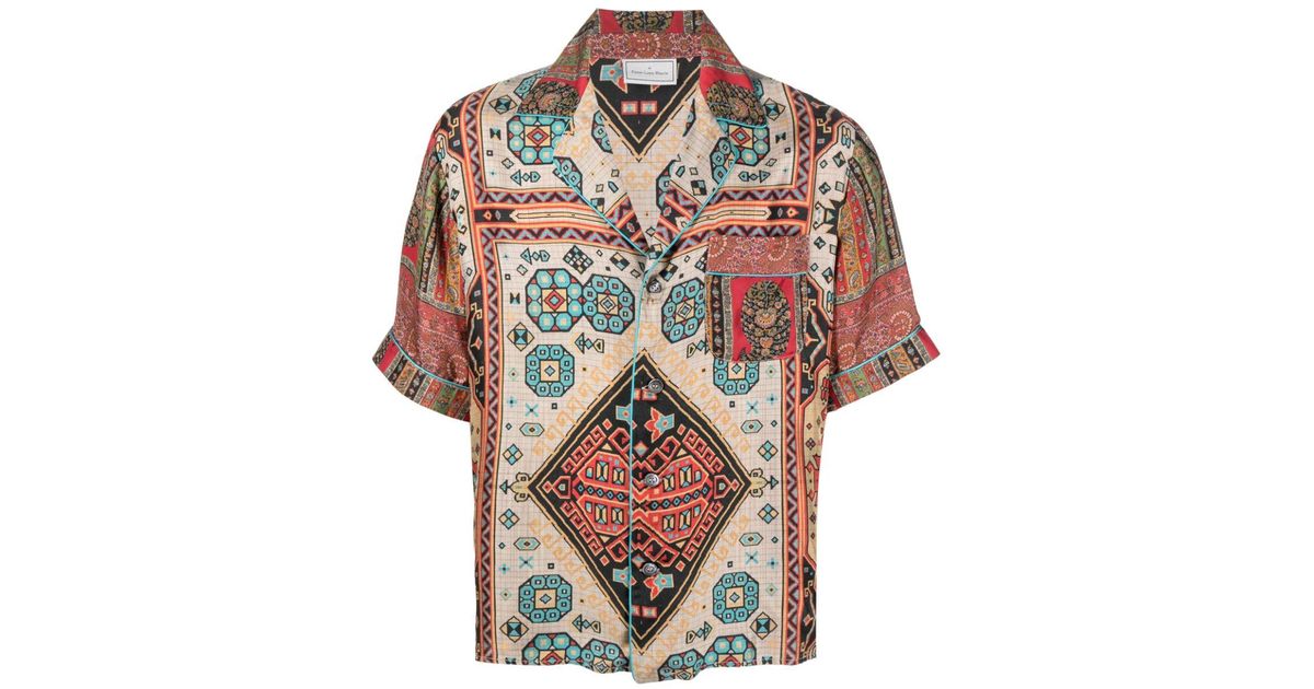 PIERRE-LOUIS MASCIA - Tribal Print Silk Shirt – MRKT