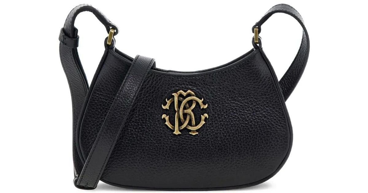 Roberto Cavalli Rc Monogram Shoulder Bag in Black | Lyst UK