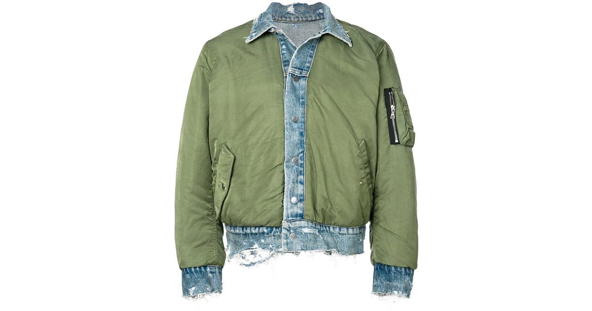 amiri reversible denim bomber jacket mens