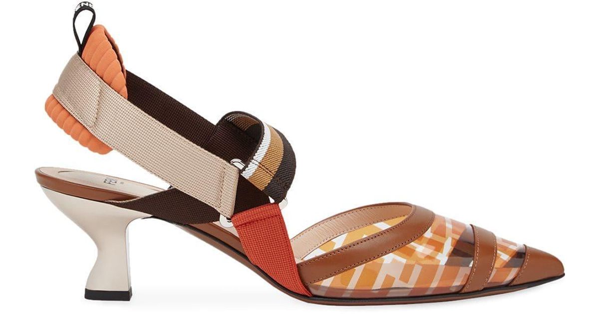 orange slingback pumps