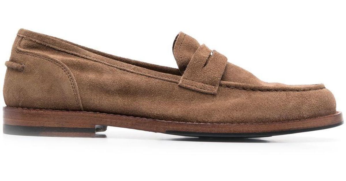 Alberto Fasciani Zoe Suede Penny Loafers in Brown | Lyst